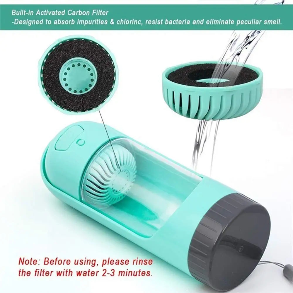 Portable Pet Dog Water Bottle with Filter Drinking Bowls for Dogs Cats Feeding Water Dispenser Pet Activated Carbon Filter Bowl