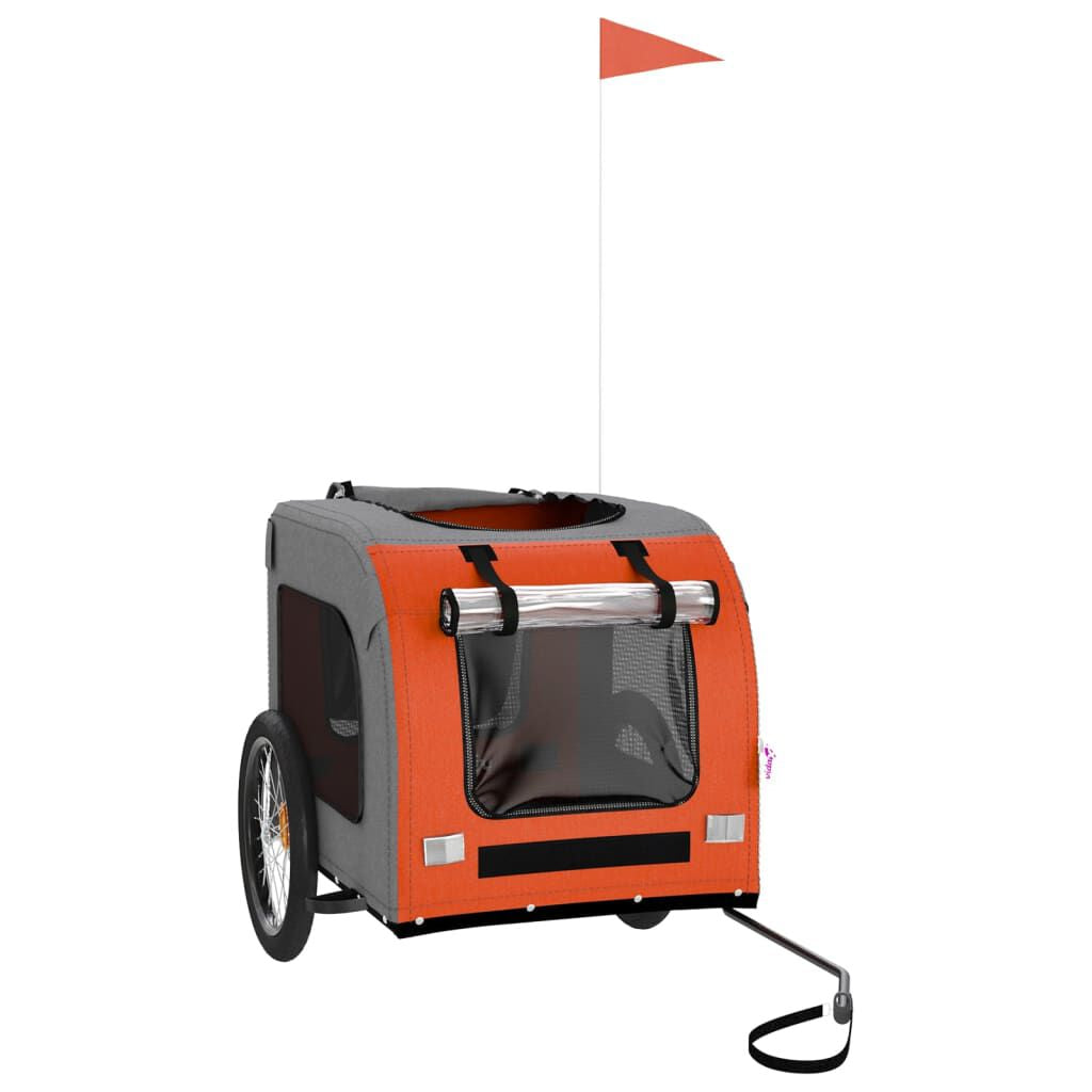 Fahrradanhänger Hunde Orange Und Grau Oxford-Gewebe & Eisen