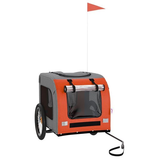 Fahrradanhänger Hunde Orange Und Grau Oxford-Gewebe & Eisen