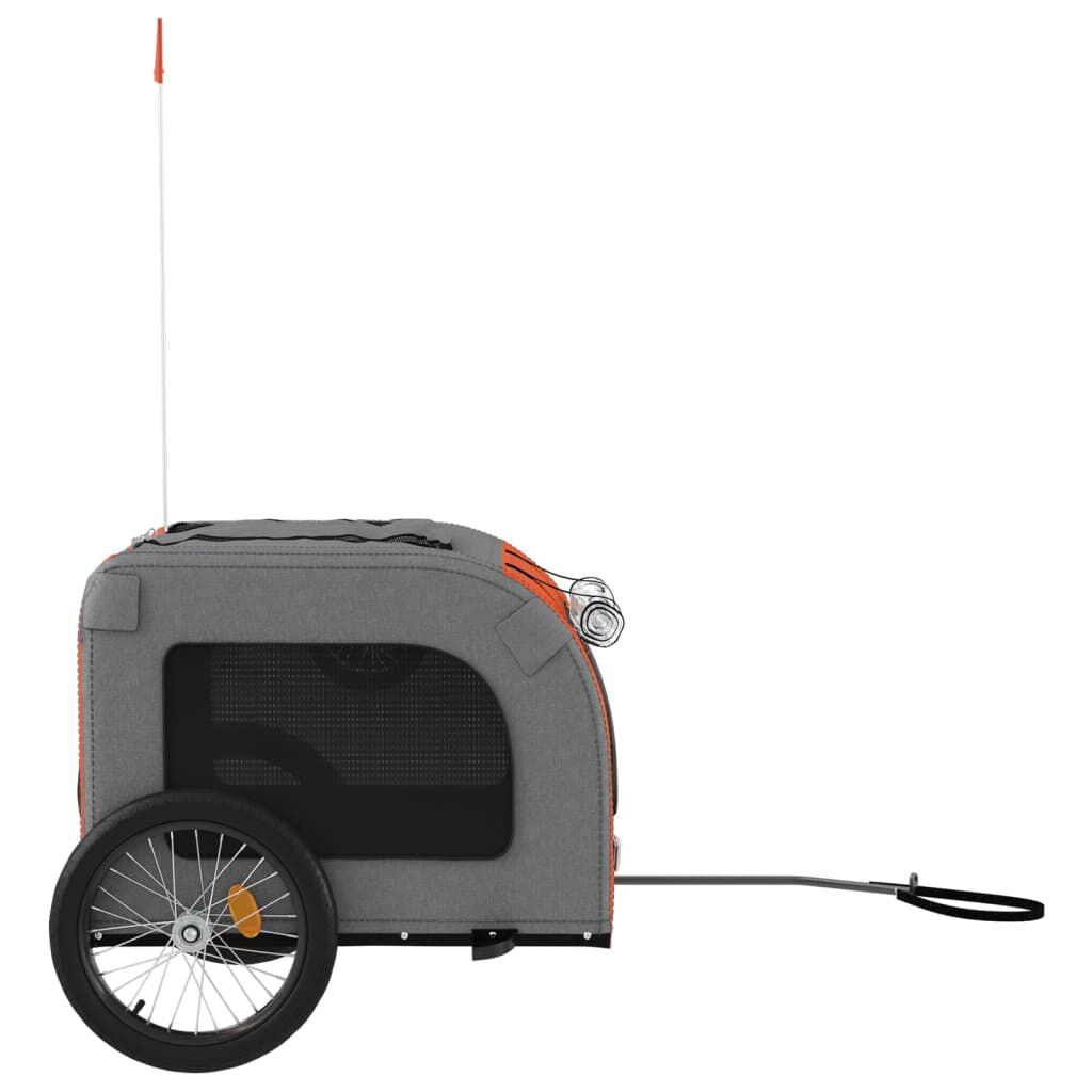 Fahrradanhänger Hunde Orange Und Grau Oxford-Gewebe & Eisen