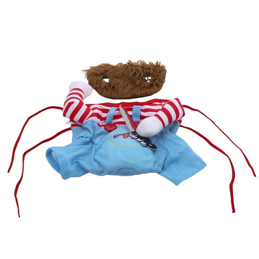 Chucky Dog Halloween Costume Fashion Funny Horror Movie Pet Party Outfit Comical Sweatshirt Set Dog Jumpsuit for Comical Effect
