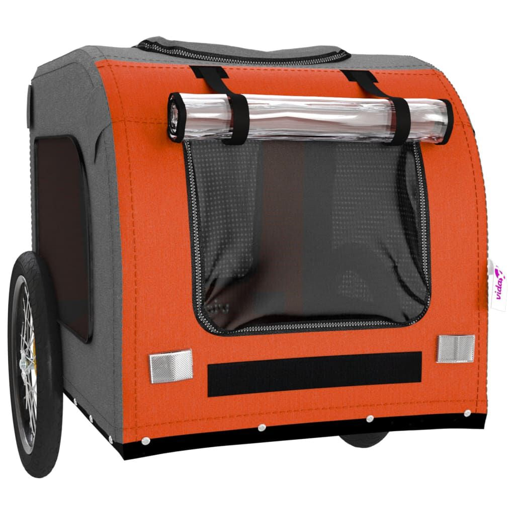 Fahrradanhänger Hunde Orange Und Grau Oxford-Gewebe & Eisen