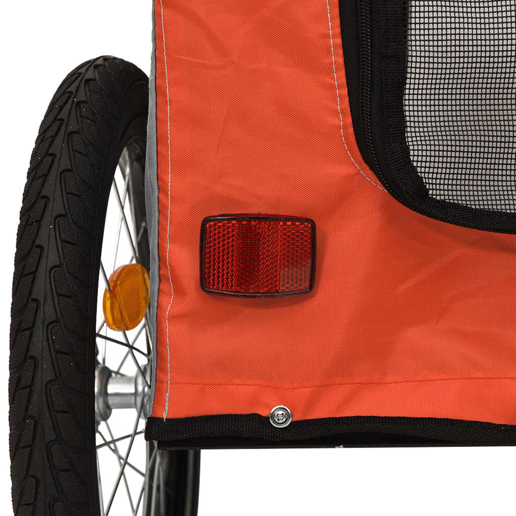 Fahrradanhänger Hunde Orange Und Grau Oxford-Gewebe & Eisen